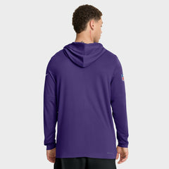 Nike Minnesota Vikings Sideline Pure Fury Performance Long Sleeve Hoodie T-Shirt Purple