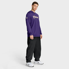 Nike Minnesota Vikings Sideline Pure Fury Performance Long Sleeve Hoodie T-Shirt Purple