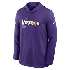 Nike Minnesota Vikings Sideline Pure Fury Performance Long Sleeve Hoodie T-Shirt Purple