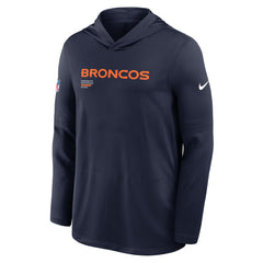 Nike Denver Broncos Sideline Pure Fury Performance Long Sleeve Hoodie T-Shirt Navy
