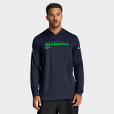 Nike Seattle Seahawks Sideline Pure Fury Performance Long Sleeve Hoodie T-Shirt College Navy