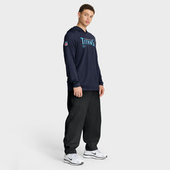 Nike Tennessee Titans Sideline Pure Fury Performance Long Sleeve Hoodie T-Shirt Navy