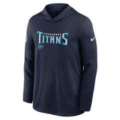 Nike Tennessee Titans Sideline Pure Fury Performance Long Sleeve Hoodie T-Shirt Navy