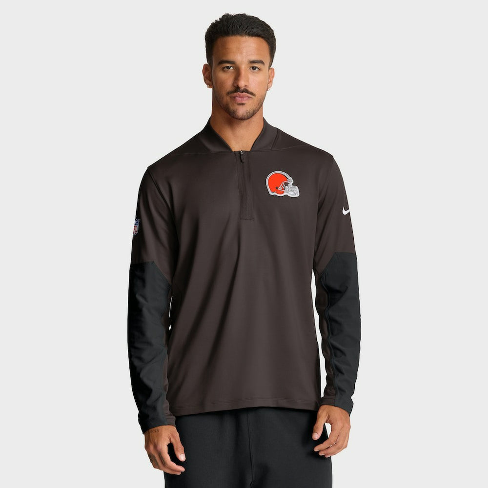Nike Cleveland Browns Sideline Dri-FIT Half-Zip Pullover Brown