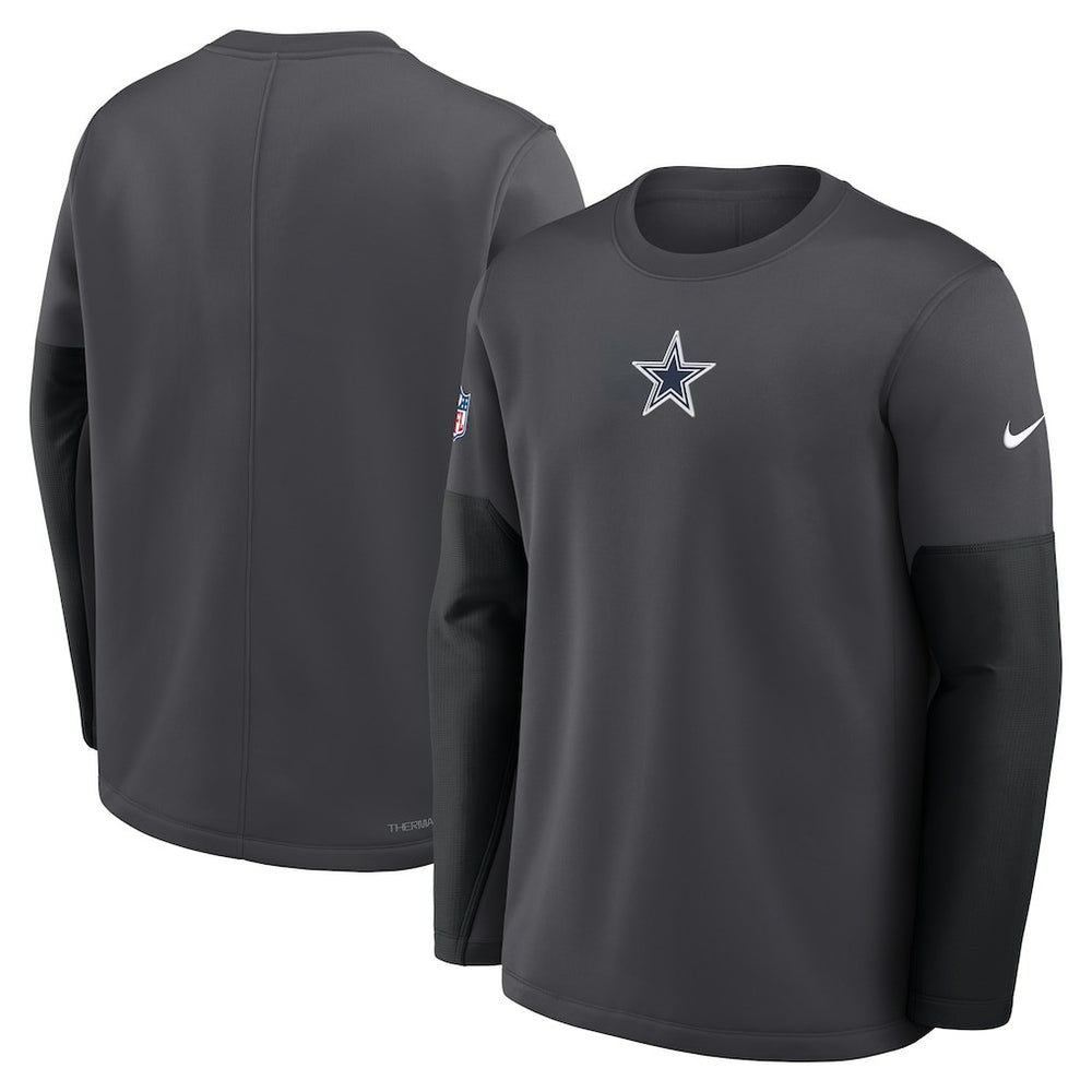 Nike Dallas Cowboys Sideline Coach Therma-FIT Long Sleeve T-Shirt Anthracite