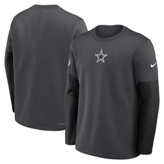 Nike Dallas Cowboys Sideline Coach Therma-FIT Long Sleeve T-Shirt Anthracite