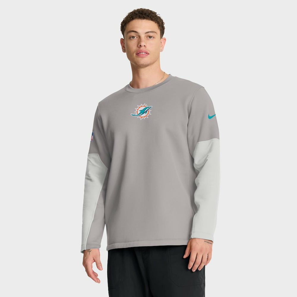 Nike Miami Dolphins Sideline Coach Therma-FIT Long Sleeve T-Shirt Gray