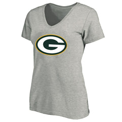 Fanatics Green Bay Packers Women's Plus Size V-Neck T-Shirt Heather Gray