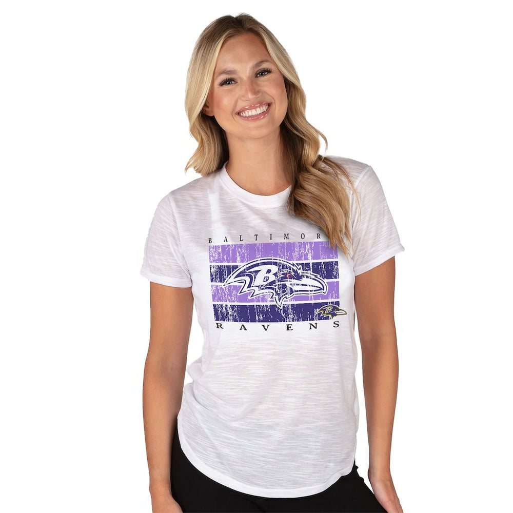 Baltimore Ravens Concepts Sport Women's Infuse Lightweight Slub Knit Top White