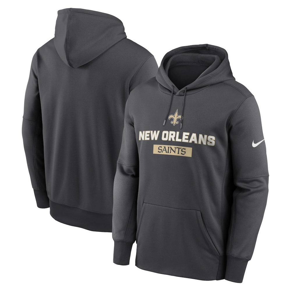 Nike New Orleans Saints Toss Sweep Performance Pullover Hoodie Anthracite