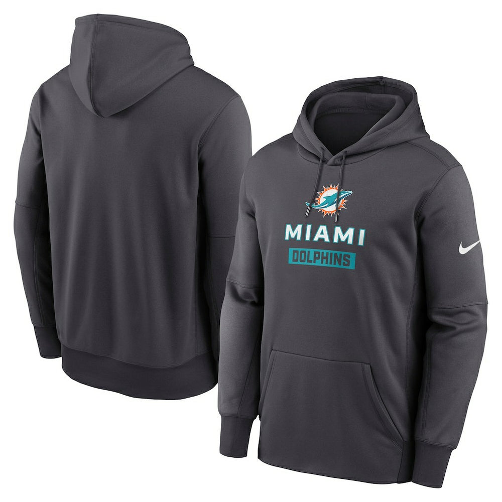 Nike Miami Dolphins Toss Sweep Performance Pullover Hoodie Anthracite