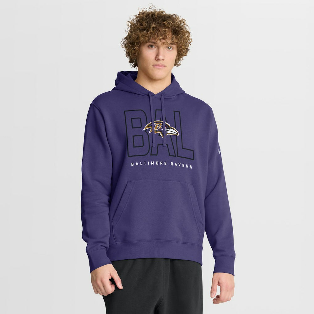 Nike Baltimore Ravens Busted Play Club Fleece Pullover Hoodie Purple