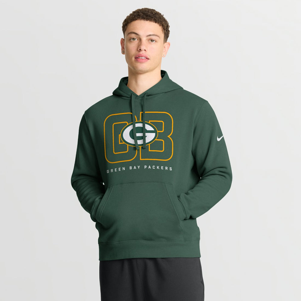 Nike Green Bay Packers Busted Play Club Fleece Pullover Hoodie Green
