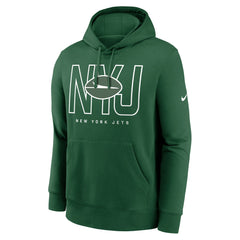 Nike New York Jets Busted Play Club Fleece Pullover Hoodie Green