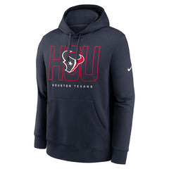 Nike Houston Texans Busted Play Club Fleece Pullover Hoodie Navy
