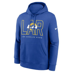Nike Los Angeles Rams Busted Play Club Fleece Pullover Hoodie Royal