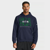 Nike Seattle Seahawks Busted Play Club Fleece Pullover Hoodie College Navy