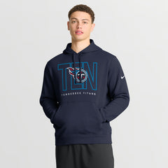 Nike Tennessee Titans Busted Play Club Fleece Pullover Hoodie Navy