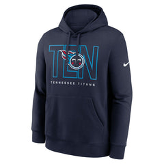 Nike Tennessee Titans Busted Play Club Fleece Pullover Hoodie Navy