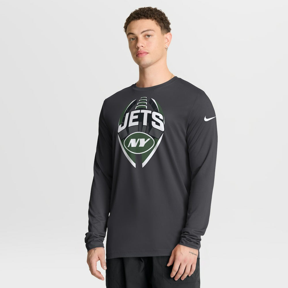 Nike New York Jets Primetime Legend Icon Performance Long Sleeve T-Shirt Anthracite