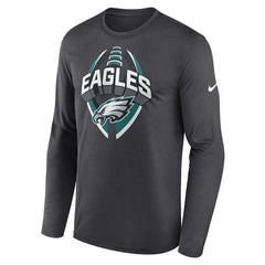 Nike Philadelphia Eagles Primetime Legend Icon Performance Long Sleeve T-Shirt Anthracite