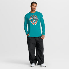 Nike Miami Dolphins Primetime Legend Icon Performance Long Sleeve T-Shirt Aqua