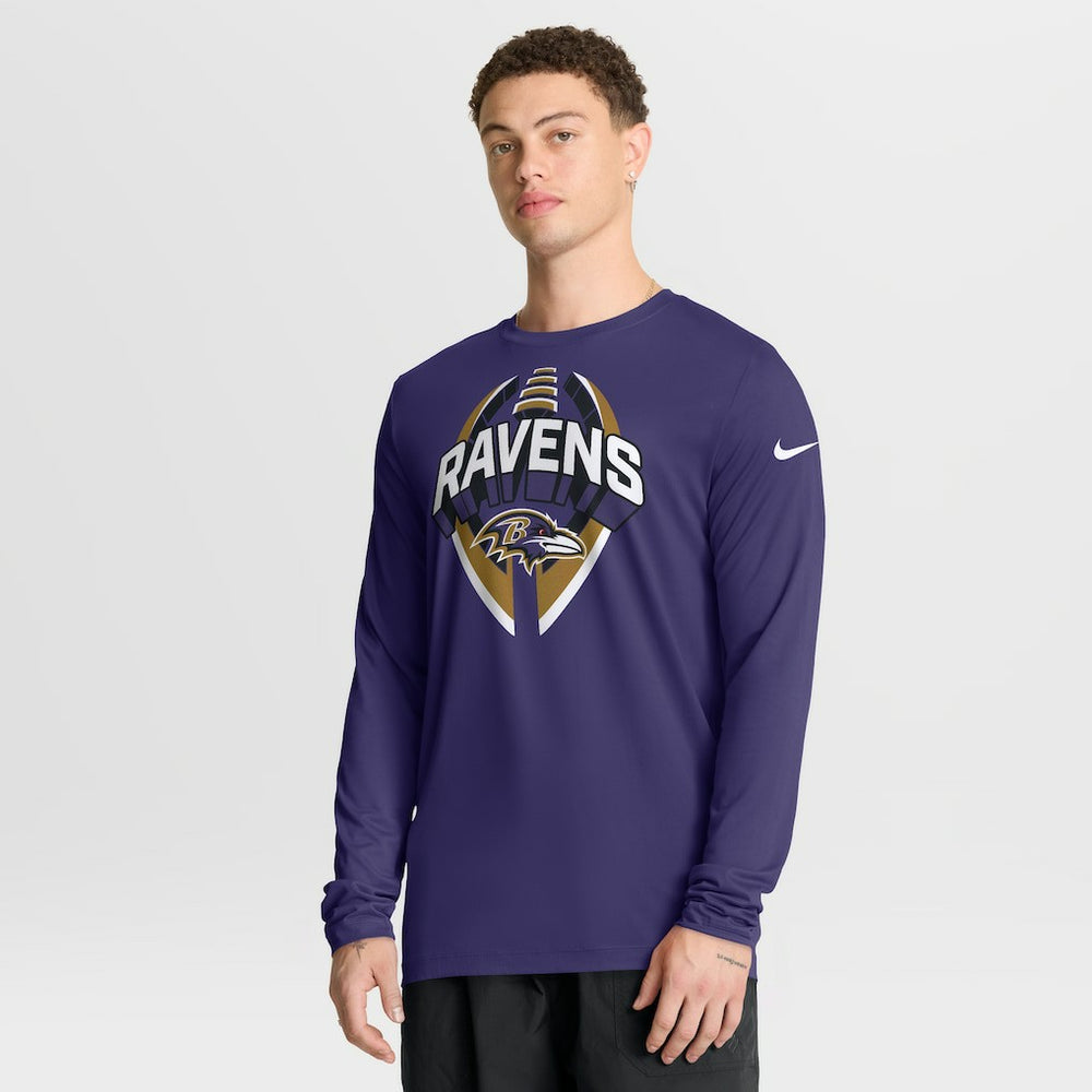 Nike Baltimore Ravens Primetime Legend Icon Performance Long Sleeve T-Shirt Purple