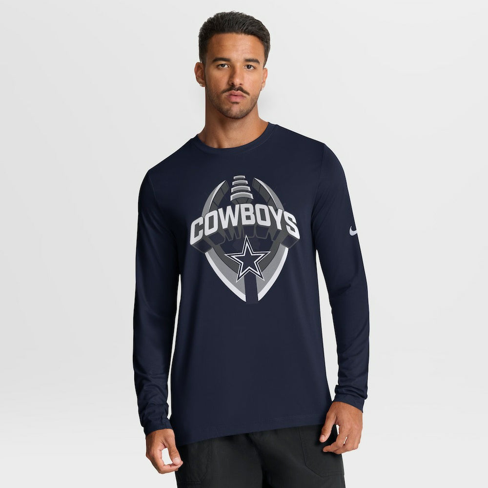 Nike Dallas Cowboys Primetime Legend Icon Performance Long Sleeve T-Shirt Navy
