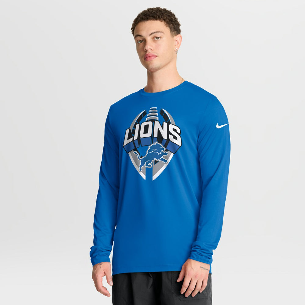 Nike Detroit Lions Primetime Legend Icon Performance Long Sleeve T-Shirt Blue