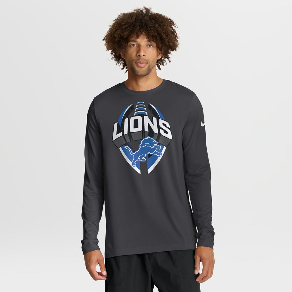 Nike Detroit Lions Primetime Legend Icon Performance Long Sleeve T-Shirt Anthracite