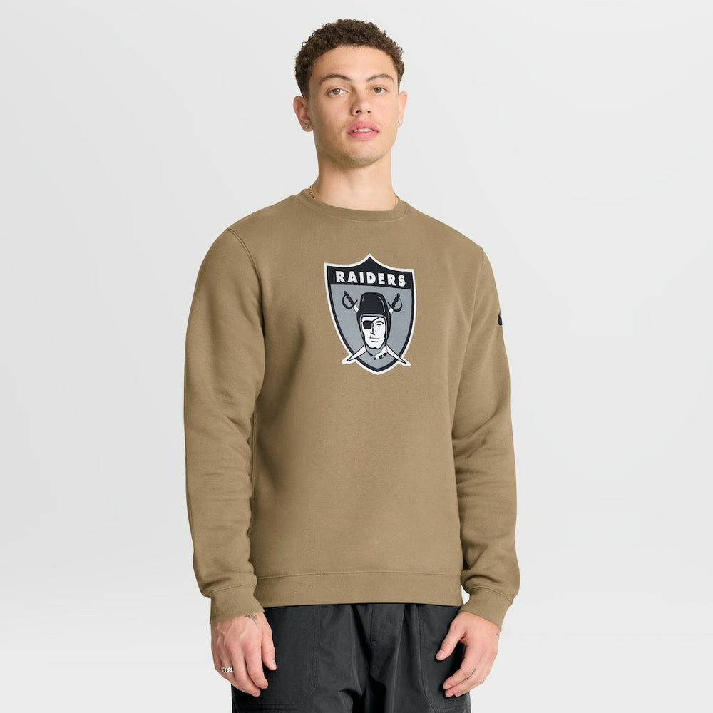 Nike Las Vegas Raiders Swing Pass Rewind Club Pullover Sweatshirt Tan