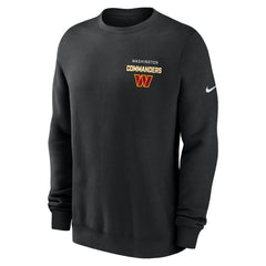 Nike Washington Commanders Primetime Club Fleece Pullover Sweatshirt Black