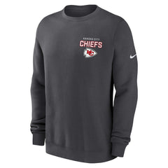 Nike Kansas City Chiefs Primetime Club Fleece Pullover Sweatshirt Anthracite