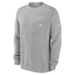 Nike Los Angeles Rams Primetime Club Fleece Pullover Sweatshirt Heather Gray