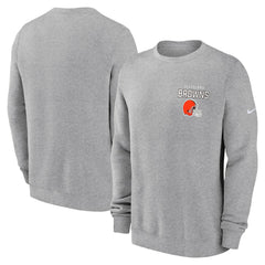 Nike Cleveland Browns Primetime Club Fleece Pullover Sweatshirt Heather Gray