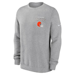 Nike Cleveland Browns Primetime Club Fleece Pullover Sweatshirt Heather Gray