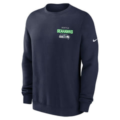 Nike Seattle Seahawks Primetime Club Fleece Pullover Sweatshirt College Navy