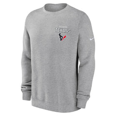 Nike Houston Texans Primetime Club Fleece Pullover Sweatshirt Heather Gray
