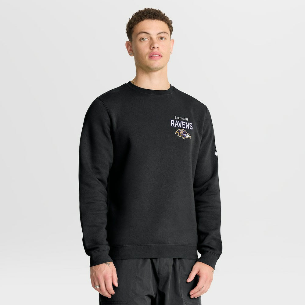 Nike Baltimore Ravens Primetime Club Fleece Pullover Sweatshirt Black