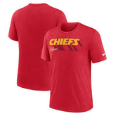 Nike Kansas City Chiefs Long Pass Tri-Blend T-Shirt Heather Red