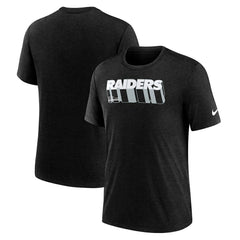 Nike Las Vegas Raiders Long Pass Tri-Blend T-Shirt Heather Black