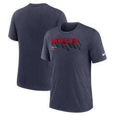 Nike New England Patriots Long Pass Tri-Blend T-Shirt Heather Navy