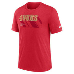 Nike San Francisco 49ers Long Pass Tri-Blend T-Shirt Heather Scarlet