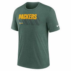 Nike Green Bay Packers Long Pass Tri-Blend T-Shirt Heather Green