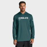Nike Philadelphia Eagles Big & Tall Sideline Dri-FIT Long Sleeve Hoodie T-Shirt Midnight Green