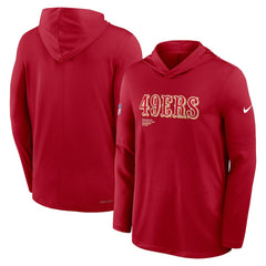 Nike San Francisco 49ers Big & Tall Sideline Dri-FIT Long Sleeve Hoodie T-Shirt Scarlet
