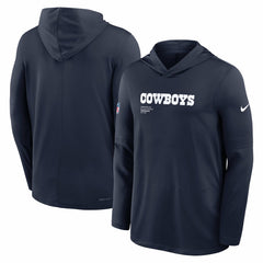 Nike Dallas Cowboys Big & Tall Sideline Dri-FIT Long Sleeve Hoodie T-Shirt Navy