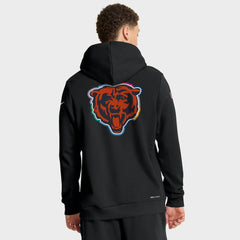 Nike Chicago Bears Tall 2025 NFL Crucial Catch Sideline Standard Issue Dri-FIT Hoodie Black