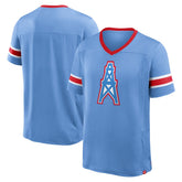 Fanatics Tennessee Titans Oilers Throwback Hometown Premium Hashmark V-Neck T-Shirt Light Blue