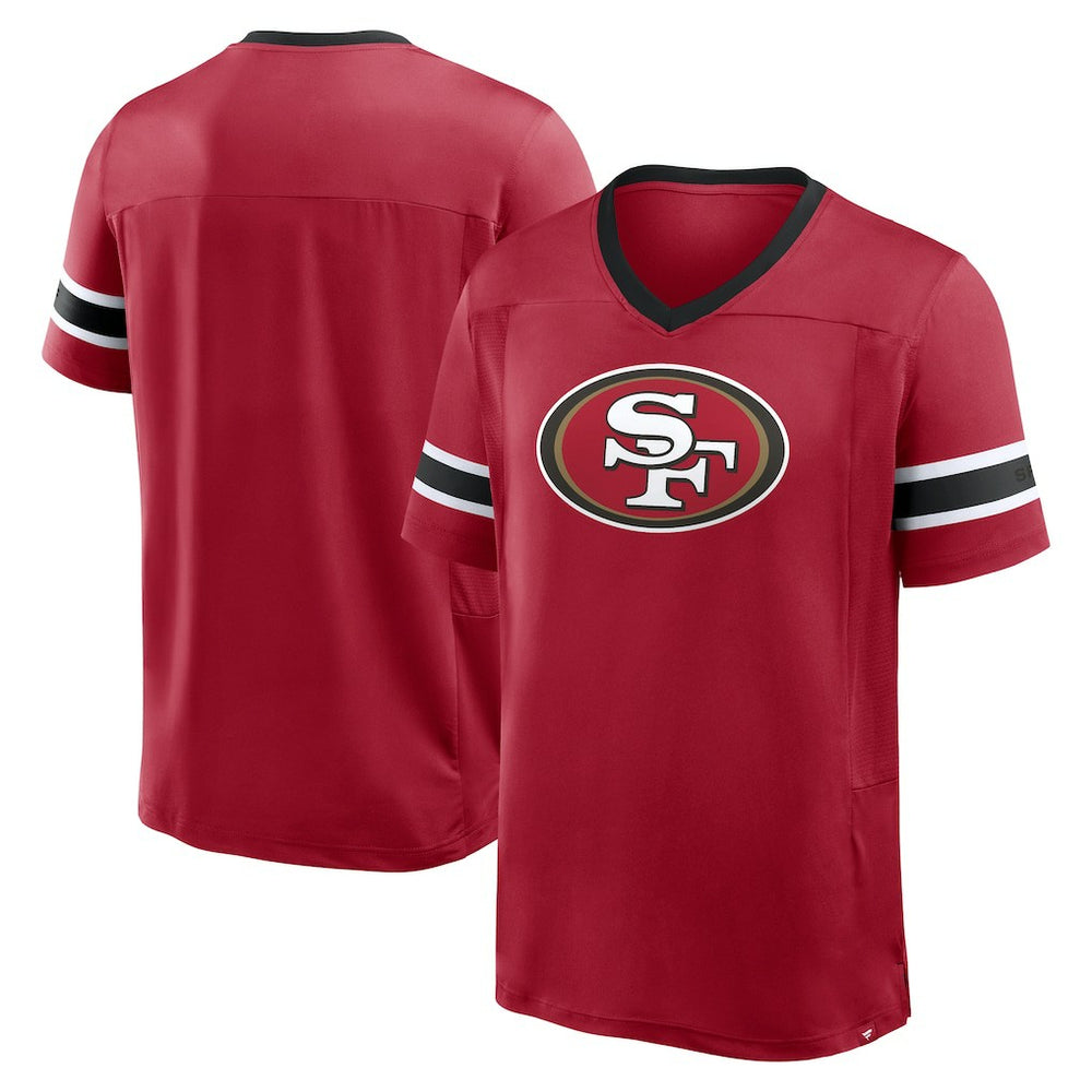 Fanatics San Francisco 49ers Hometown Premium Hashmark V-Neck T-Shirt Scarlet